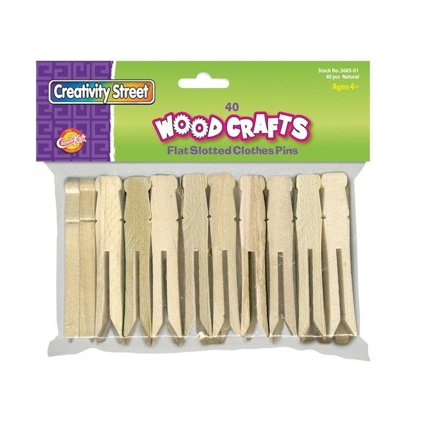 Pacon Clothespins, Wood, 3-3/4inL, Natural, 40PK PAC368501 - main